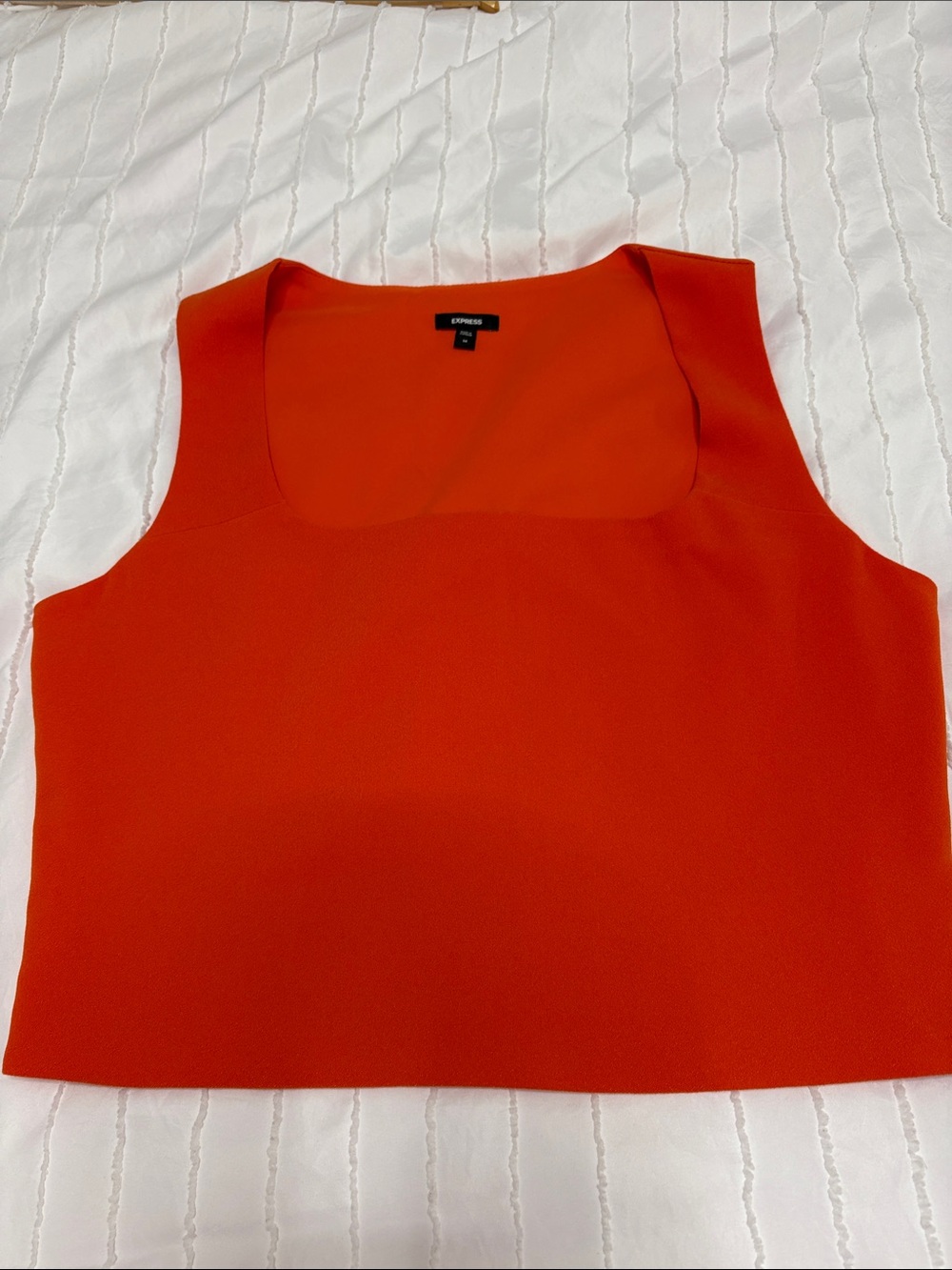Express Women's Square-Neck Sleeveless Tank Top - Bright Orange